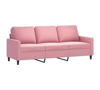 vidaXL Divano a 3 Posti rosa 180 cm in Velluto, divano, divano da salotto, divano in velluto, divano imbottito, divano a tre posti, divanetto