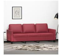 VIDAXL - Divano A 3 Posti Rosso Vino 180 Cm In Similpelle