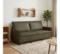 vidaXL Divano a 3 posti Verde militare 190 x 81 x 82 cm