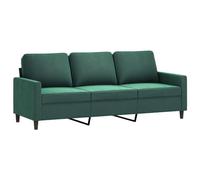 Divano a 3 posti verde scuro 180 cm in velluto
