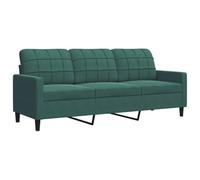 vidaXL Divano a 3 Posti Verde Scuro 180 cm in Velluto, Divano, Divano da Salotto, Divano in Velluto, Divano Imbottito, Divano a Tre posti, divanetto