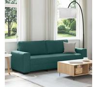 vidaXL Divano a 3 Posti Verde Scuro 220x77x82 cm in Tessuto