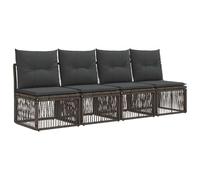 vidaXL 4-zits bank 4 st 4-Aantal zitplaatsen Grijs poly rattan