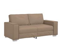 vidaXL Divano a due posti Cappuccino 180 cm Pelle Sintetica | Aspetto moderno con un bel colore cappuccino, Fatto in tessuto Textilene robusto e una solida struttura in metallo,