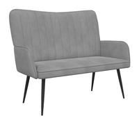 vidaXL Divano a due posti, grigio chiaro, 115 x 61 x 87 cm, in velluto, moderno divano in velluto, loveseat comodo, elegante e compatto, design minimalista durevole