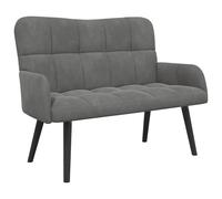 vidaXL Divano a due posti, grigio scuro, 115 x 61 x 87 cm, in velluto, elegante divano per soggiorno, Loveseat in velluto, divano a 2 posti, ideale per piccoli spazi