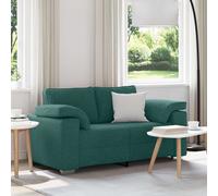 vidaXL Divano a due posti Verde Scuro 160 cm Tessuto