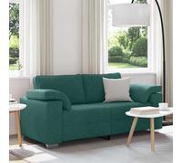 vidaXL Divano a due posti Verde Scuro 180 cm Tessuto
