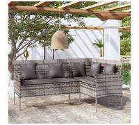 AX Salotto Divano Grigio 7cuscini antracite Elegante 161,5x113x80cm Nuovo 318585