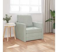 vidaXL Divano a terra Singolo Convertibile in Velluto 74x77x81 cm Grigio chiaro