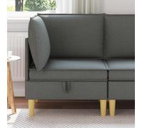 vidaXL Divano ad Angolo con Storage Grigio Scuro Tessuto