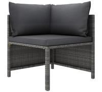 VIDAXL - Divano ad Angolo Modulare con Cuscini in Polyrattan Grigio