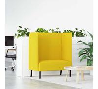 vidaXL Divano alto 101cm Giallo chiaro Tessuto