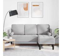 vidaXL Divano angolare 3 posti Grigio nuvola 160 cm Tessuto