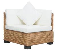 VIDAXL - Divano Angolare con Cuscini in Rattan Naturale
