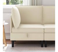 vidaXL Divano Angolare con Storage Crema Velluto