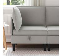 vidaXL Divano Angolare con Storage Grigio chiaro Velluto