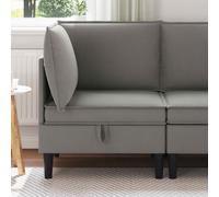 vidaXL Divano Angolare con Storage Grigio scuro 70 x 70 x 82 cm