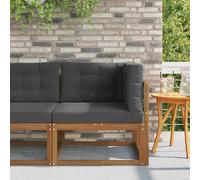 vidaXL Divano angolare da esterno Legno di Acacia Massello Naturale