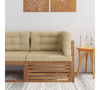 vidaXL Divano angolare da esterno Legno di Acacia Massello Naturale, Arredamento da balcone, uso in giardino moderno, disposizione elegante all'aperto, resistente alle intemperie, superficie facile