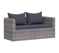 Divano angolare da giardino 2 pz grigio in polyrattan