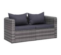 Divano angolare da giardino 2 pz grigio in polyrattan