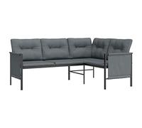 vidaXL Divano Angolare da Giardino Antracite in Acciaio e Textilene, Divano da Esterno