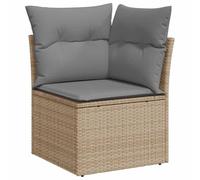 vidaXL Divano Angolare da Giardino con Cuscini Beige in Polyrattan