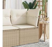 vidaXL Divano Angolare da Giardino con Cuscini Beige in Polyrattan