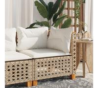 vidaXL Divano Angolare da Giardino con Cuscini Beige in Polyrattan, Divano da Giardino con Cuscini, Seduta da Giardino, Divano da Patio