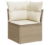 vidaXL Divano Angolare da Giardino con Cuscini Beige in Polyrattan