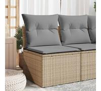 vidaXL Divano Angolare da Giardino con Cuscini Beige in Polyrattan