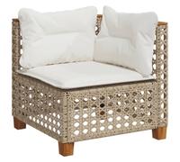 vidaXL Divano Angolare da Giardino con Cuscini Beige in Polyrattan, Divano da Giardino con Cuscini, Seduta da Giardino, Divano da Patio