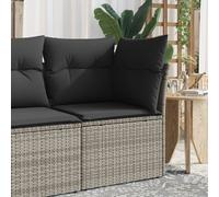 vidaXL Divano Angolare da Giardino con Cuscini Grigio in Polyrattan