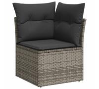 vidaXL Divano Angolare da Giardino con Cuscini Grigio in Polyrattan