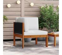 vidaXL Divano angolare da giardino con cuscini in legno di acacia e corda