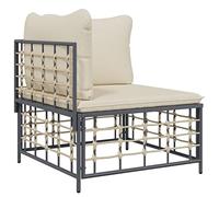 vidaXL Divano Angolare da Giardino con Cuscini in Polyrattan Beige