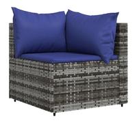 vidaXL Divano Angolare da Giardino con Cuscini in Polyrattan Grigio