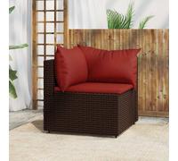 vidaXL Divano Angolare da Giardino con Cuscini in Polyrattan Marrone