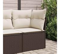 vidaXL Divano Angolare da Giardino con Cuscini in Polyrattan Marrone