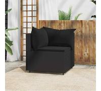 vidaXL Divano Angolare da Giardino con Cuscini in Polyrattan Nero