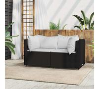 VIDAXL - Divano Angolare da Giardino con Cuscini in Polyrattan Nero - SPEDIZIONE GRATUITA
