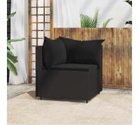 vidaXL Divano Angolare da Giardino con Cuscini in Polyrattan Nero