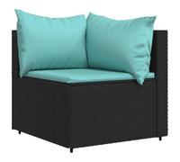 vidaXL Divano Angolare da Giardino con Cuscini in Polyrattan Nero