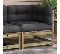 vidaXL Divano Angolare da Giardino con Cuscini Legno Impregnato Pino