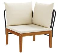 vidaXL Divano angolare da giardino con cuscini Naturale, Divano da Giardino, Design Moderno, Legno Massello, Facile da Pulire, Sezione per Patio, Balcone, Giardino