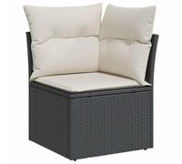 vidaXL Divano angolare da giardino in polyrattan con cuscini nero