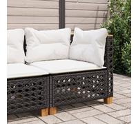 vidaXL Divano Angolare da Giardino con Cuscini Nero in Polyrattan