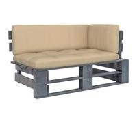 VIDAXL - Divano Angolare da Giardino Pallet Legno Pino Impregnato Grigio