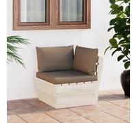 vidaXL Divano Angolare da Giardino su Pallet e Cuscini Legno di Abete